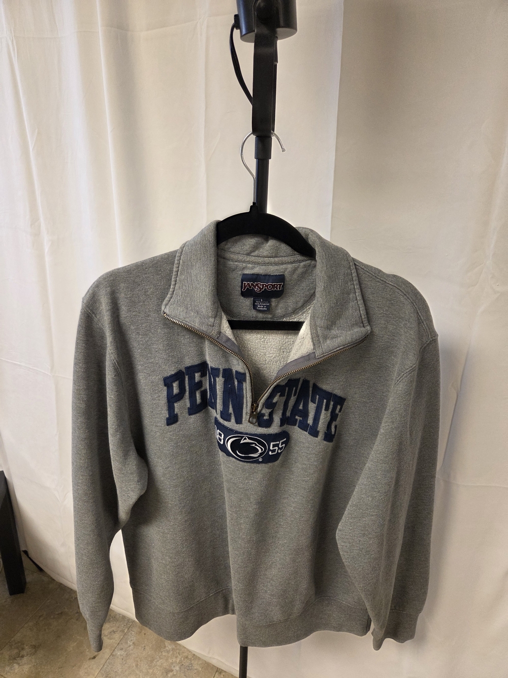 Jansport Gray Penn State Half-Zip Sweatshirt with Navy Logo